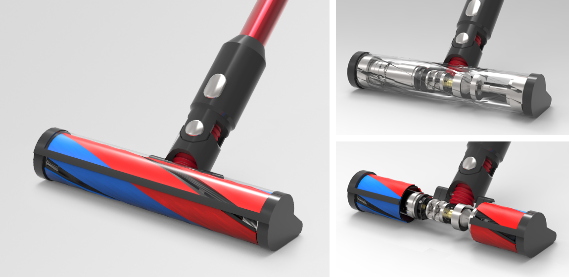 Micro drive solution for cordless handheld vacuum cleaners