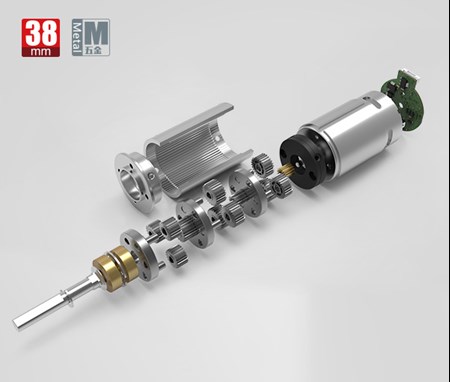 4-1525 rpm 24V Metal DC Gear Motor (38mm) - ZHAOWEI
