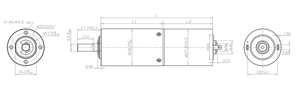 28mm gearbox drawing