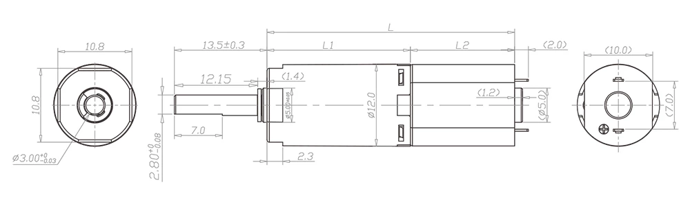 12mm gearbox drawing