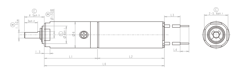6mm Planetary DC Gear Motor structure drawing