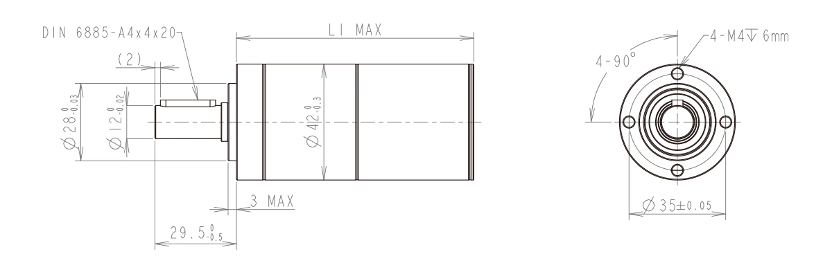 38mm gearbox drawing