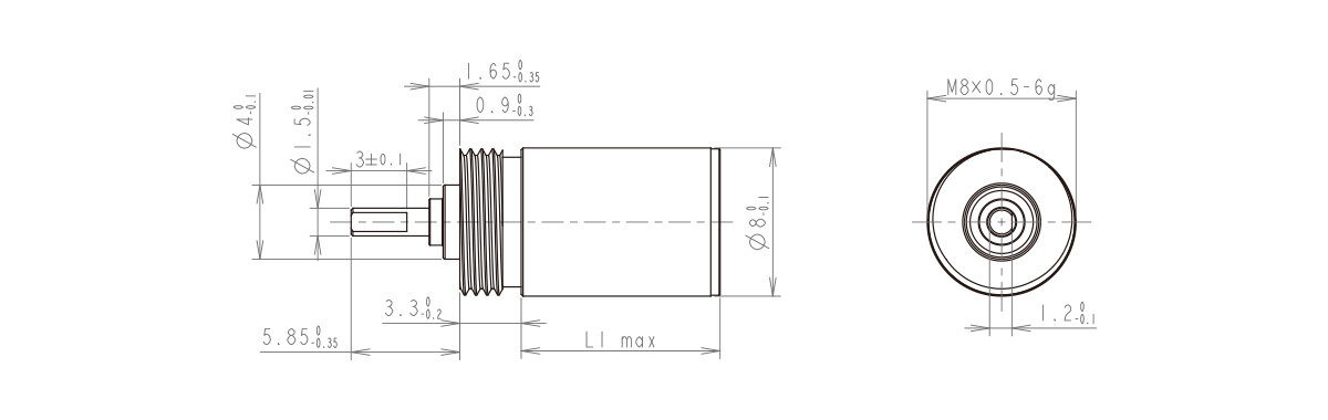 8mm 12v dc gear motor drawing
