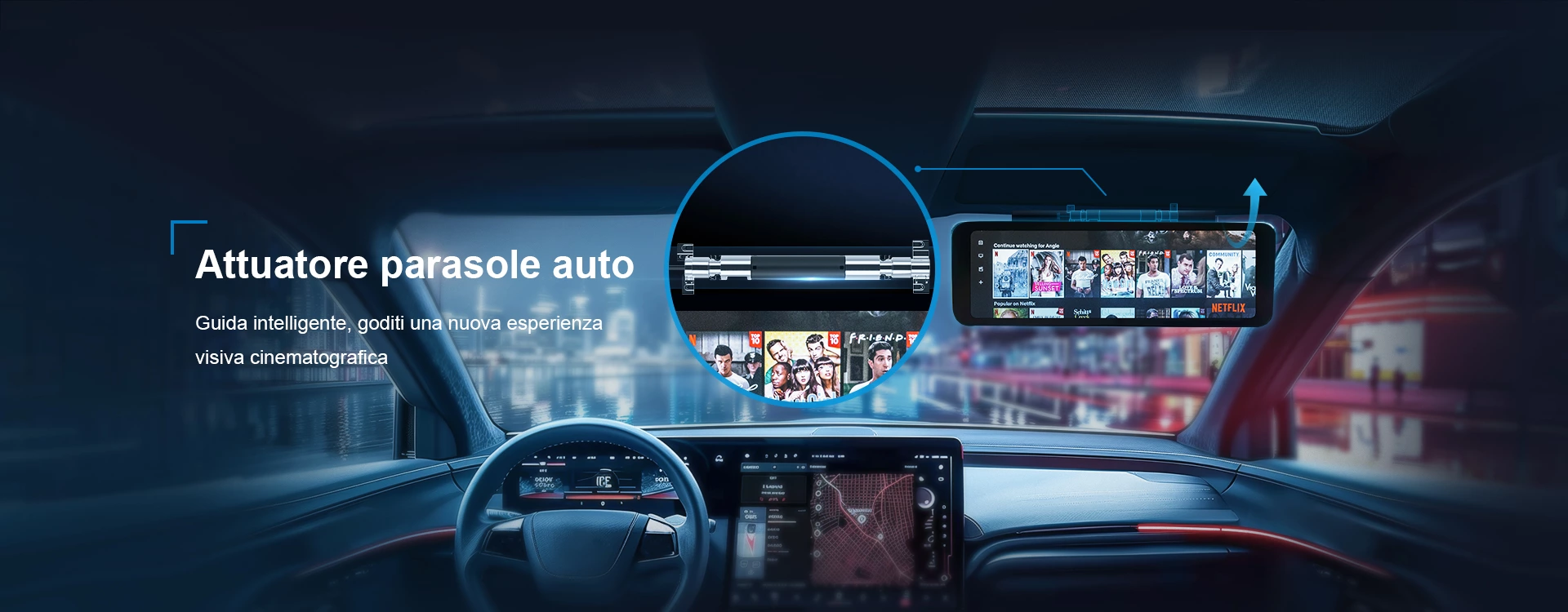 Attuatore parasole auto