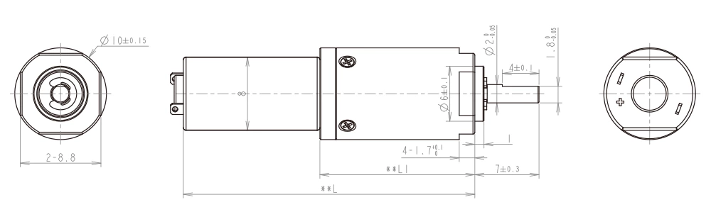 PD10mm technical drawing