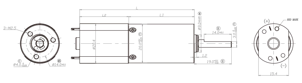 MD20mm technical drawing