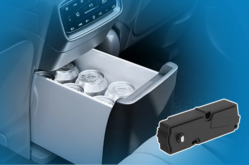 Electric vehicle-mounted refrigerator door actuator