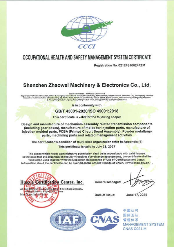 ISO45001 Certificate