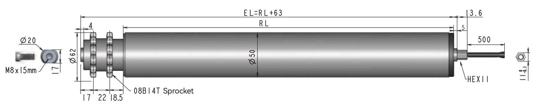 50mm Roller Motor Series