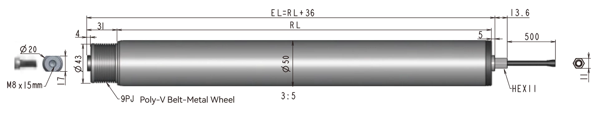 50mm Roller Motor Series