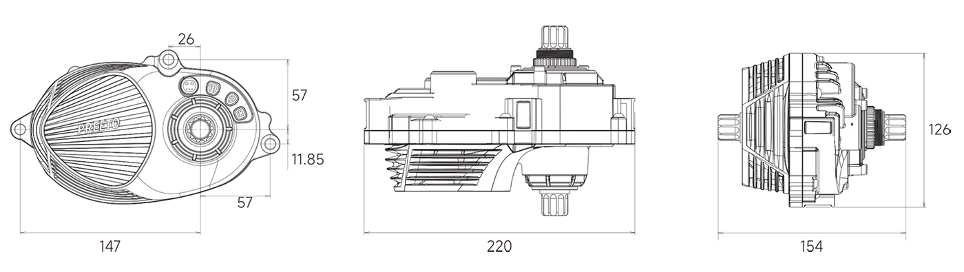 P110 ebike mid-drive motor