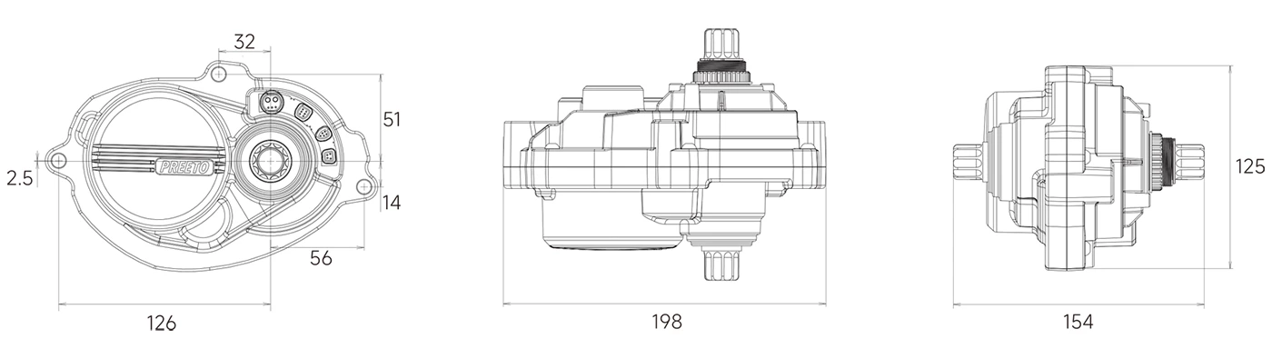 P90 ebike mid-drive motor